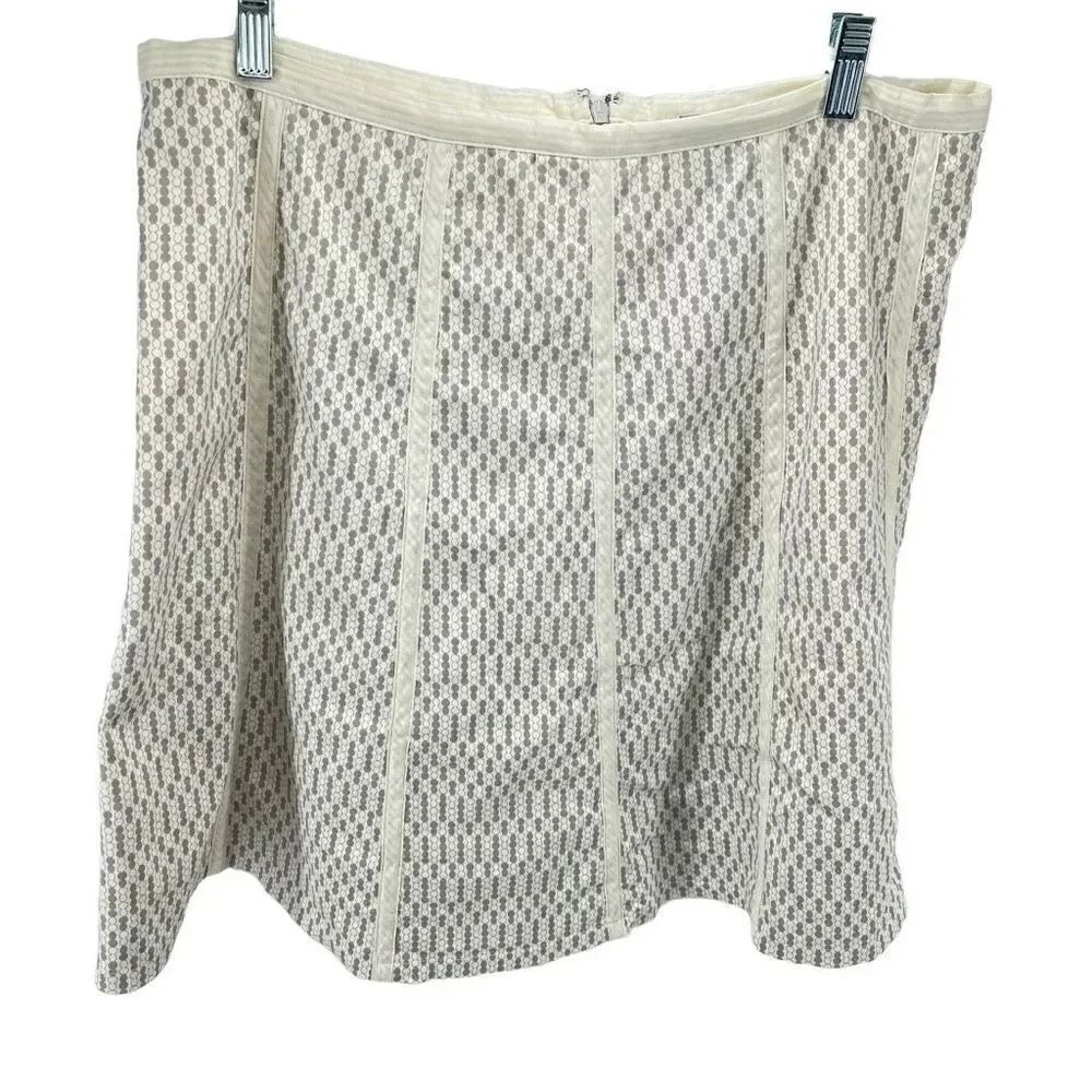 Proenza Schouler Womens Lined Skirt Polka Mini A-Line Stretch Gray Cream 13